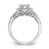 14k White Gold 3/4 carat Lab Grown Diamond VS/SI+ G+ Complete Cluster Engagement Ring